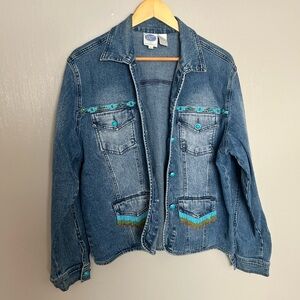 DG2 by Diane Gilman Women's Denim Embellished Jean Jacket